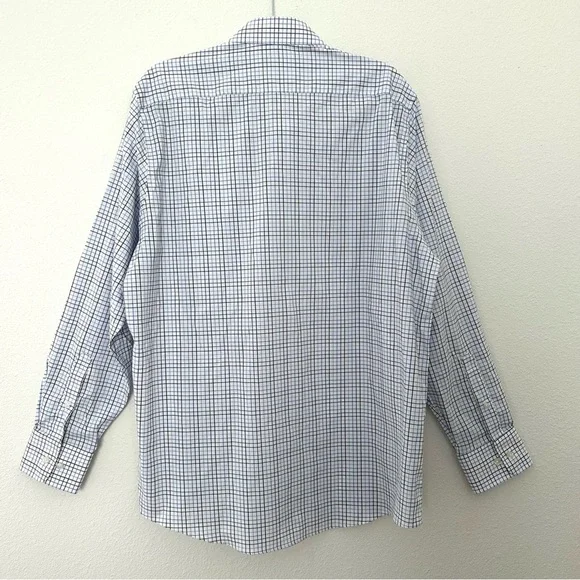 Stantt NEW Performance Tech Stretch Shirt Blue Black Tattersall Size 17.5 34/35 - Picture 7 of 13